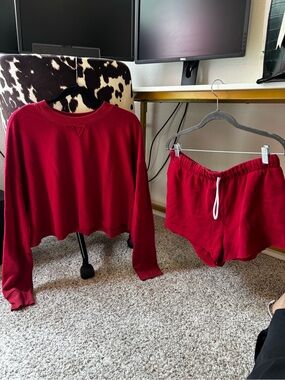 Colsie Red Fleece Crewneck Sweatshirt